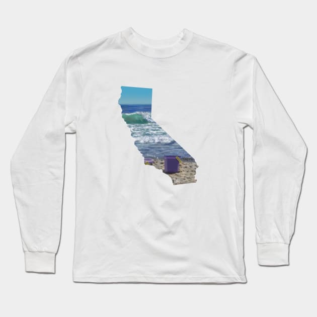 California beach silhouette Long Sleeve T-Shirt by DSCarts